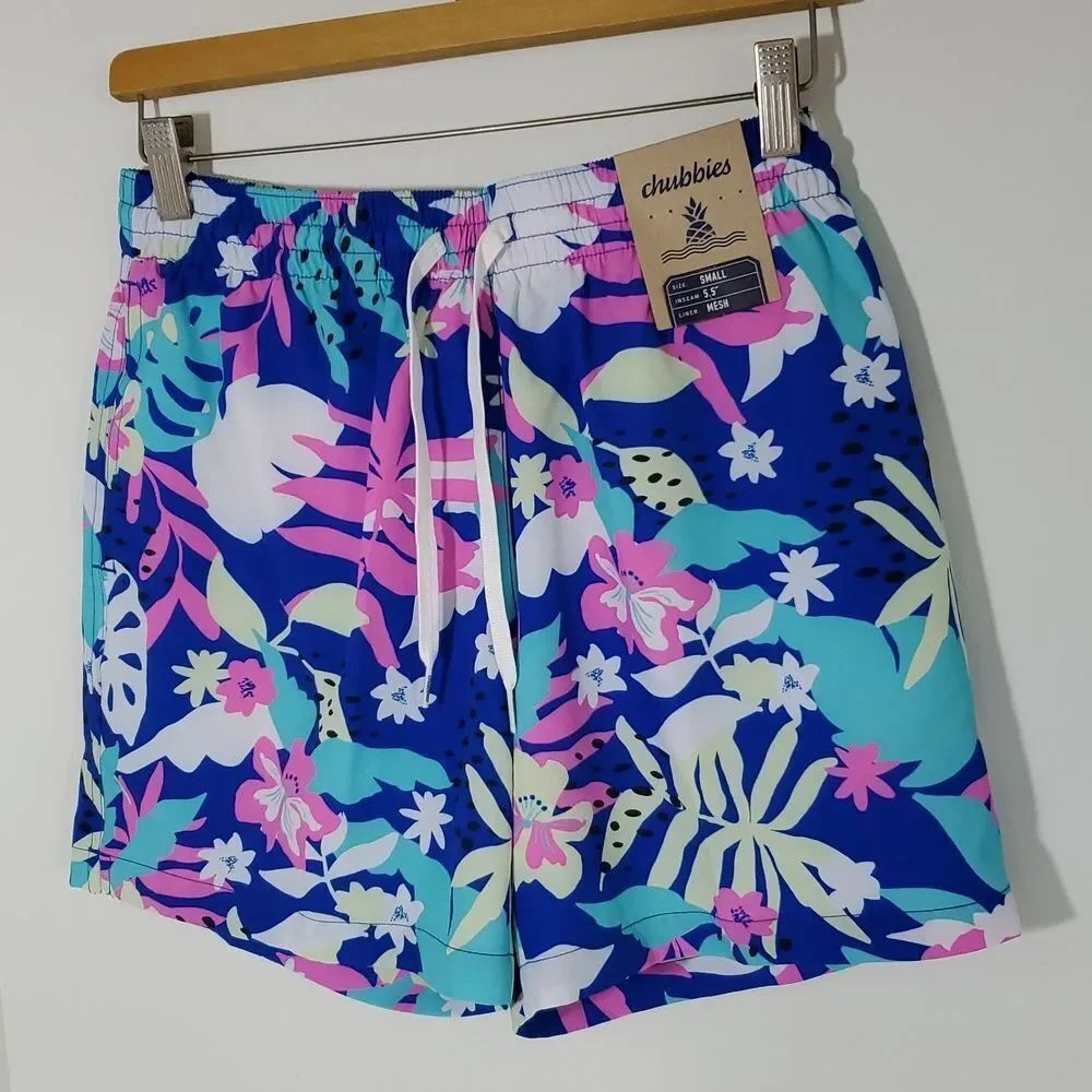 Chubbies The Floral Surprises 5.5" Classic Swim Trunks Flower Print S NWT
